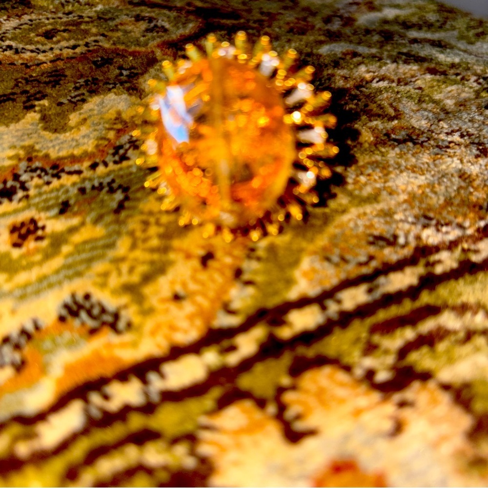 Women's Gorgeous Crystal Titanium Gold Ring Adjustable